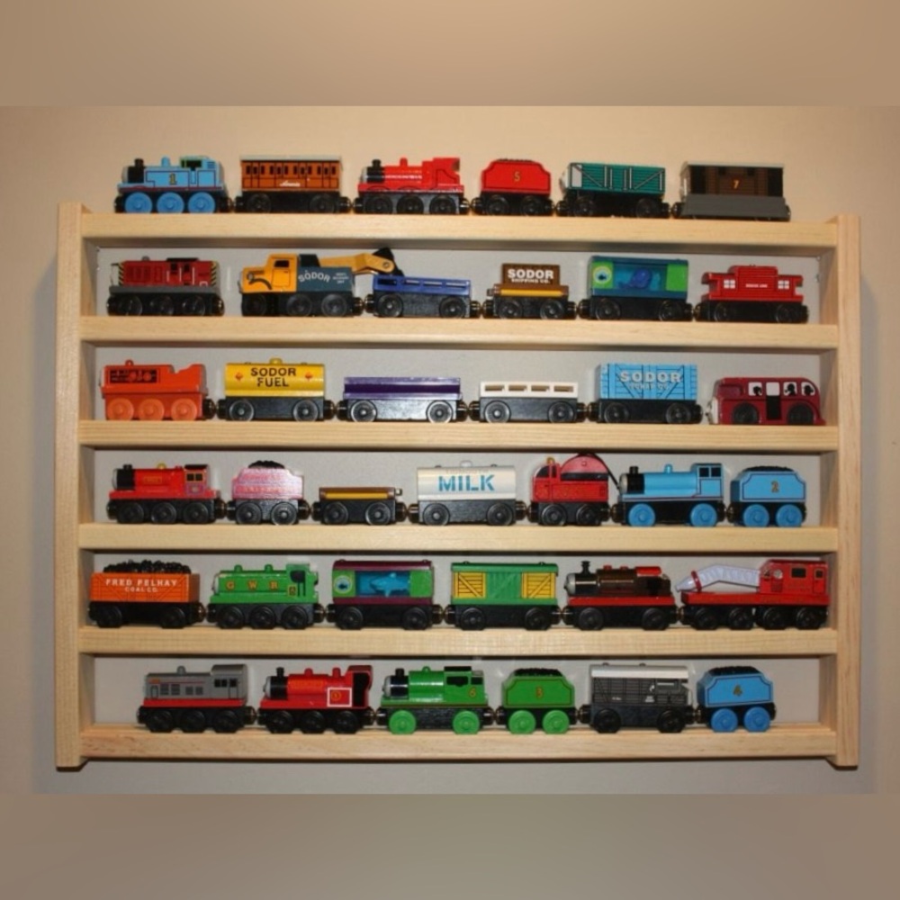 Wooden Train Wall Shelf